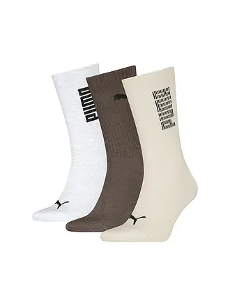 PUMA | Herren Freizeitsocken RIB Logo Crew 3er Pack | braun